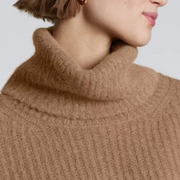 EVERLANE The Alpaca Oversized Ribbed Turtleneck Sweater - Picture 2 of 12